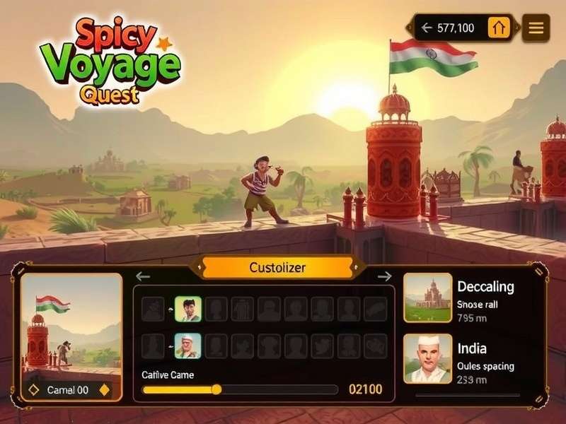 Spicy Voyage Quest gameplay screenshot showing Indian landscapes